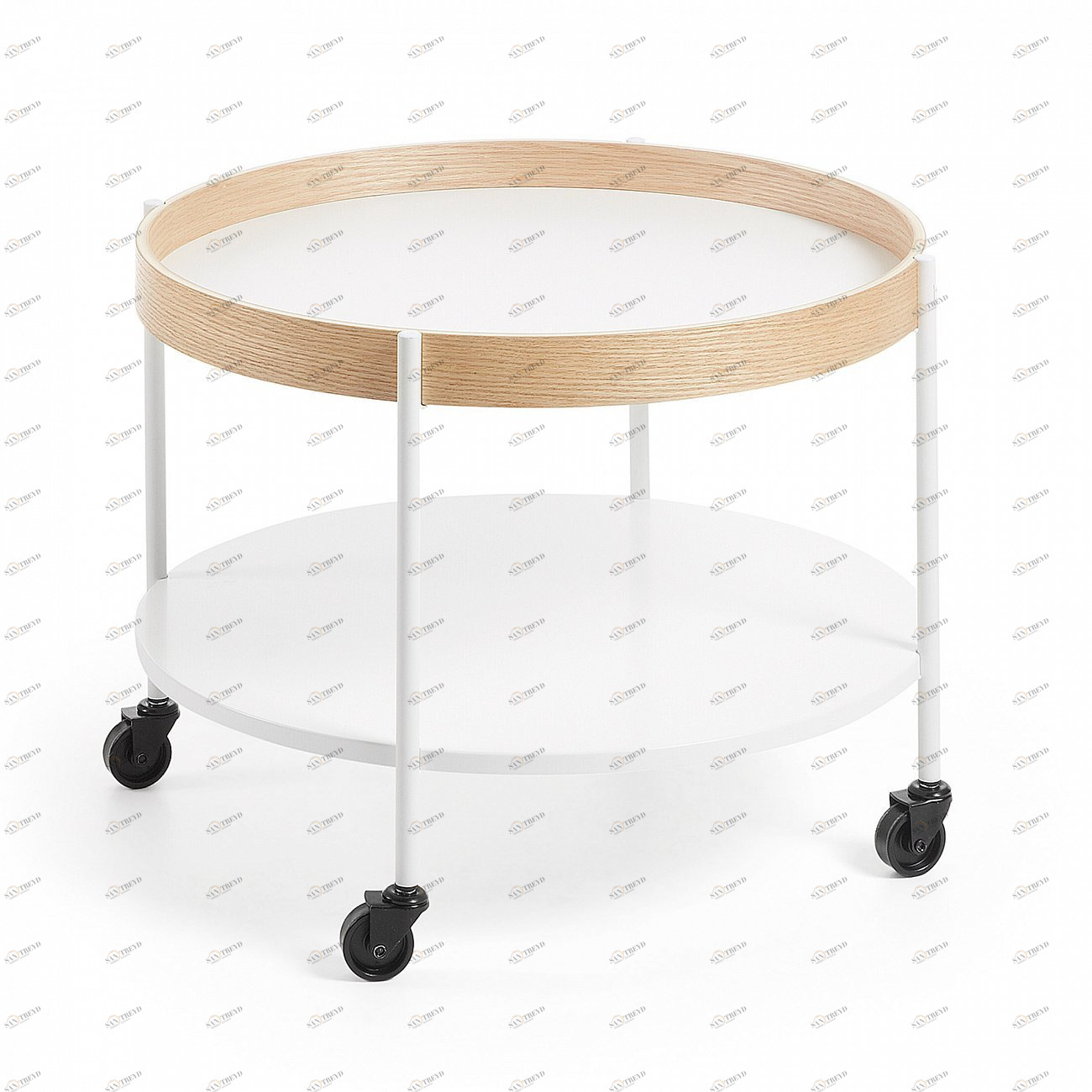 Столик сервировочный на колесиках белый 61 см Alban от La Forma LA FORMA ALBAN 344910 Бежевый;белый 