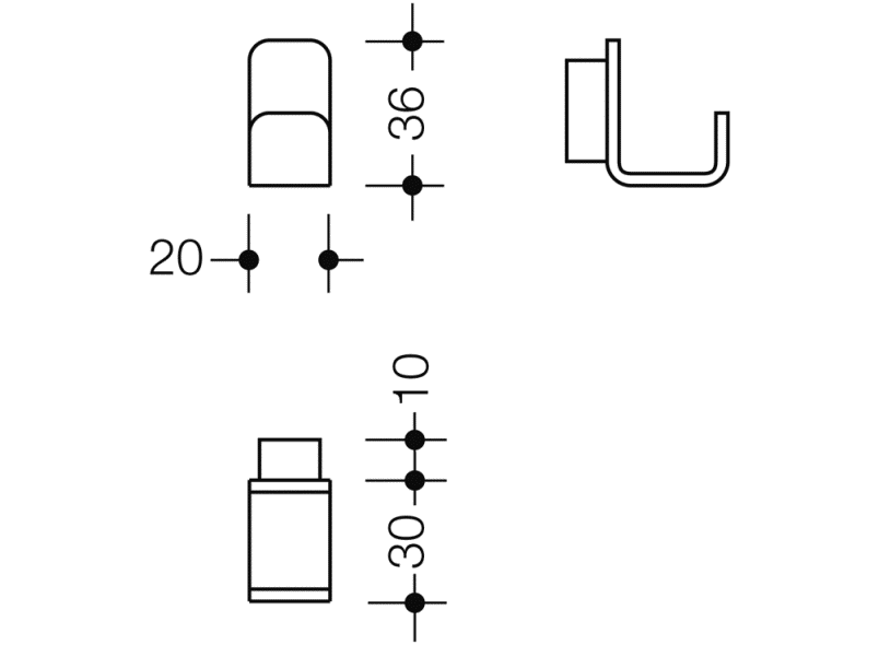 805.90.100 одиночный крючок HEWI System 111 | Edelstahl  - Вид №7