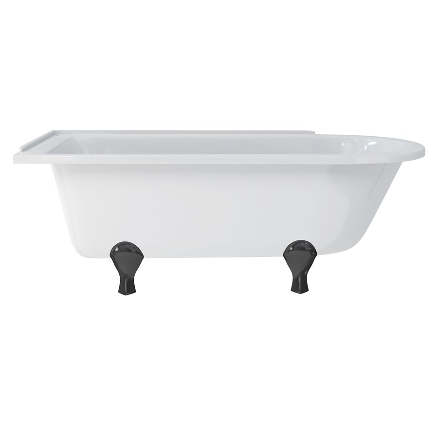 Burlington Hampton 170см душевая ванна с роскошными ножками для левой руки Левая рука с ножками Luxury Claw в черном цвете E13 L1B  - Вид №8