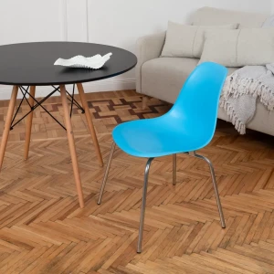 92062613 Стул кухонный Derstuhl Elegant chrom 45x82x46 см полипропилен цвет голубой STLM-1452530