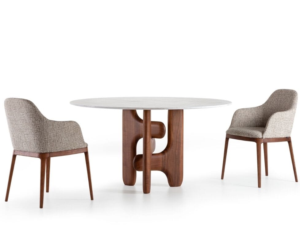 Круглый стол с твердой деревянной основой Pacini & Cappellini Clifford ARCH-00100263