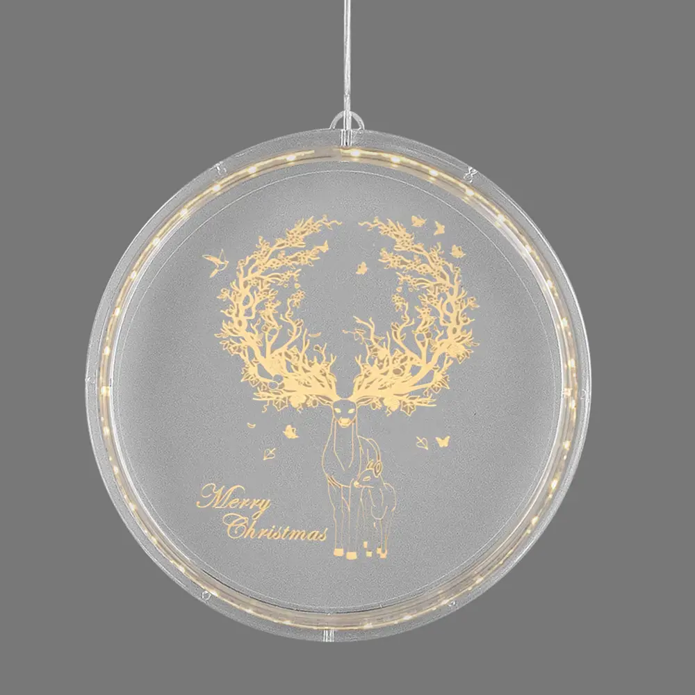 Светильник автономный "NY deer 3D round" на батарейках, ? 22 см 82906428 STLM-2025214 RITTER 