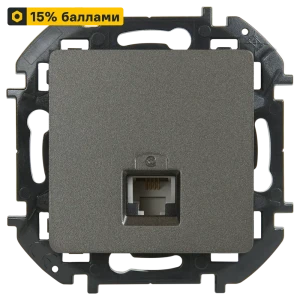LEXMAN Lilian - телефонная розетка скрытого монтажа RJ11 цвет Титан 86761389