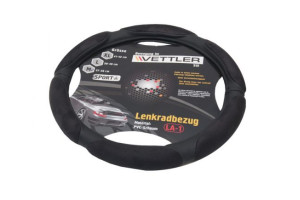 16284489 Оплетка на руль SPORT XL 41-42 см, Газель PVC 6 подушек Черный XLLA1black VETTLER