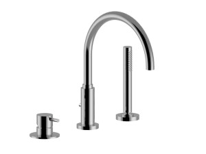 Смеситель для ванны с 3 отверстиями и ручным душем