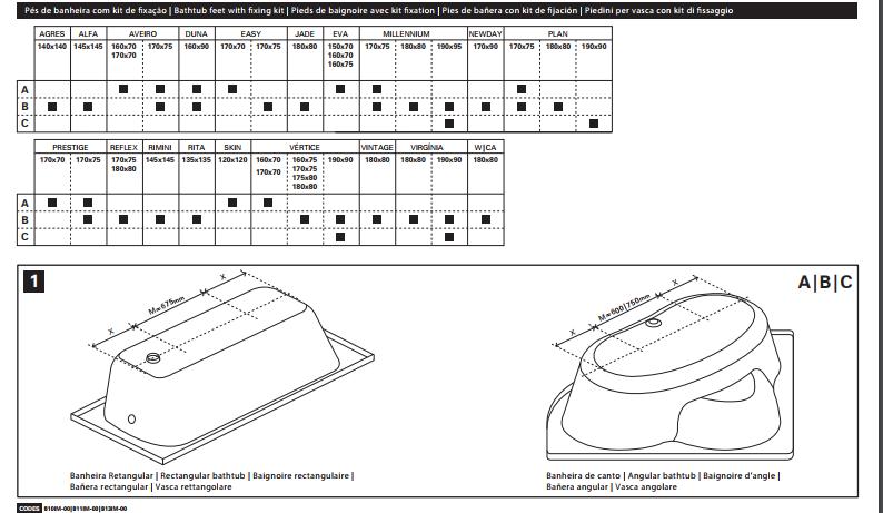 Ножки для акриловых ванн Sanundisa 70 811 Sanindusa - Вид №1