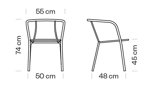Штабелируемый стул из синтетического материала с подлокотниками Et al 001 ARCH-00015925 - Вид №6