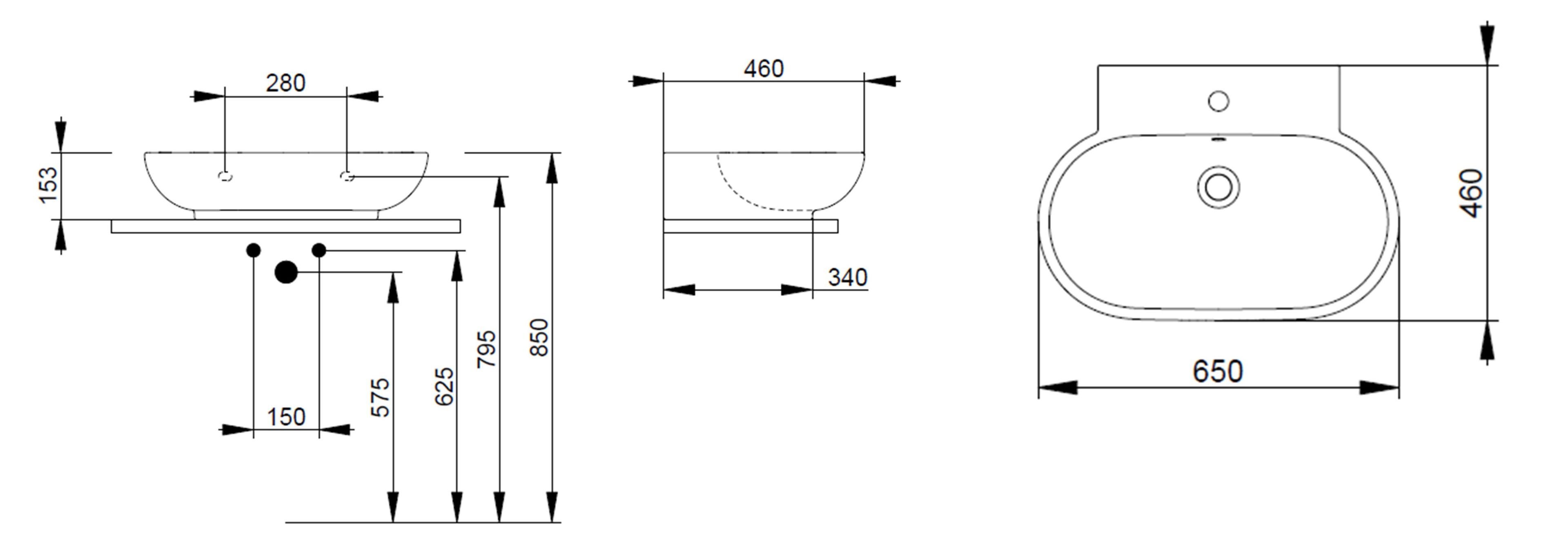 Керамическая овальная столешница с переливом Ceramica Dolomite мирт ARCH-00080948 - Вид №2