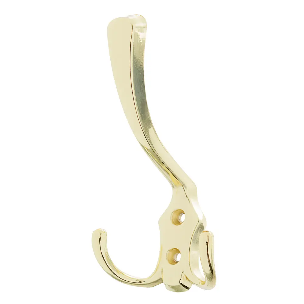 Крючок максимальная нагрузка 10 кг 75 мм сталь крепление на саморезы цвет латунь 18480938 STLM-2162607 Santreyd 