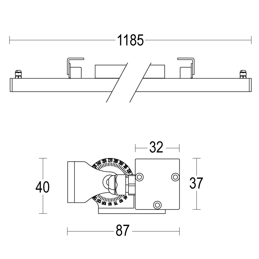 Tratto Wall PB 1200 Ghidini Tratto Wall PB .05 Темно-Cерый (Матовый)  - Вид №1