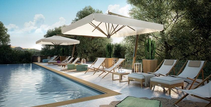 Atmosphera Квадратный зонт из акриловой ткани с боковой стойкой Ombrelloni Omb.rl. - Вид №2