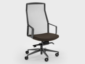 Офисное кресло с высокой спинкой