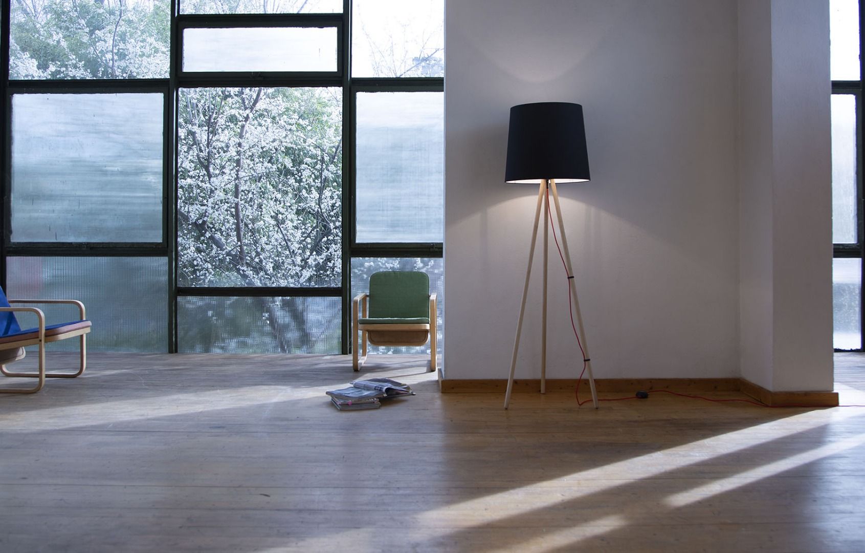 Металлическая напольная лампа с тканевым абажуром Martinelli Luce Eva ARCH-00036956 - Вид №6