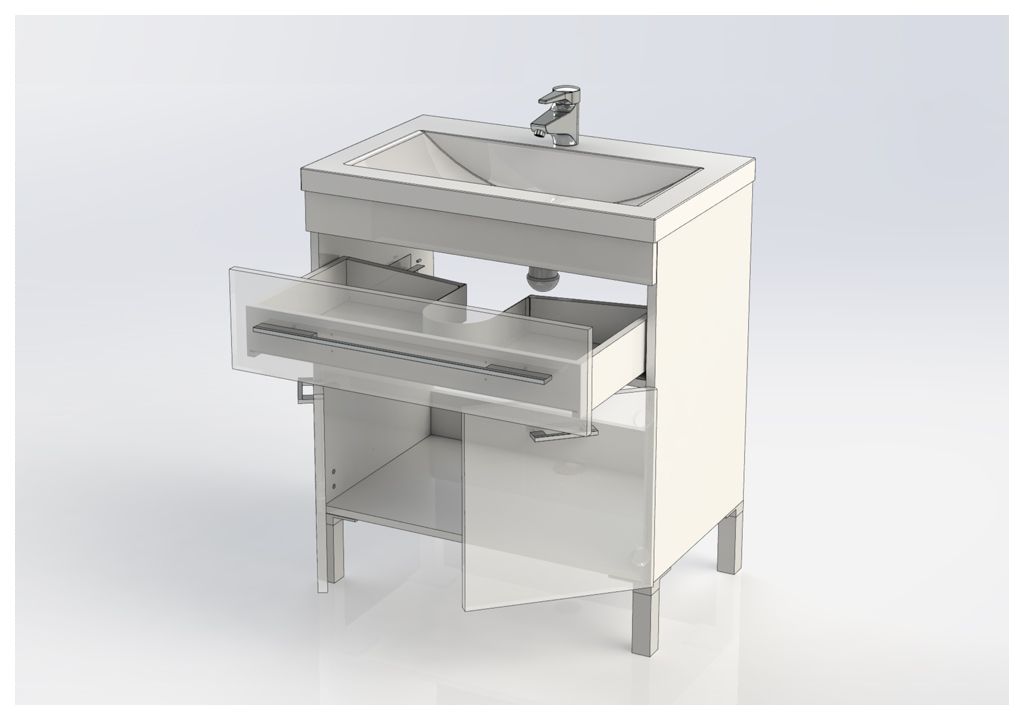 Тумба под раковину Aquanet Верона 75 черный (напольная 1 ящик 2 дверцы) sun-id-275339 - Вид №4