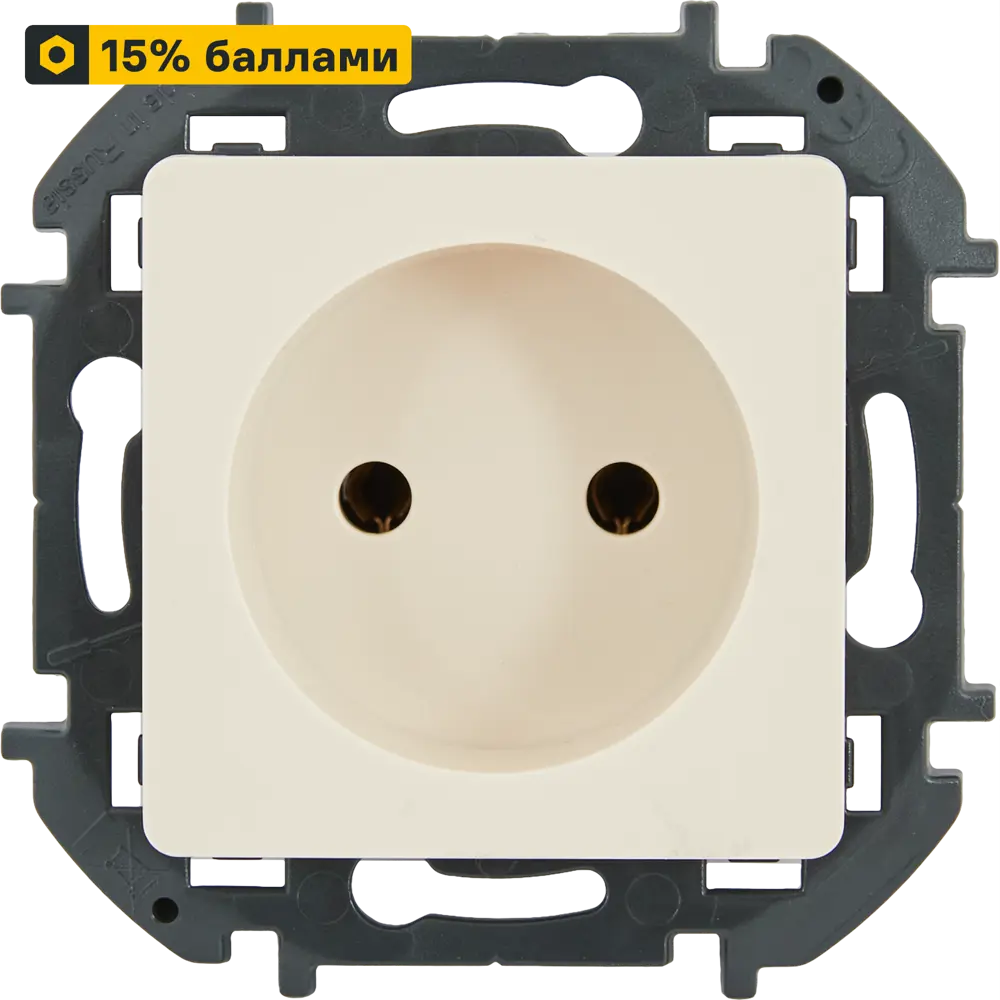 Розетка LEXMAN LILIAN без заземления в цвете слоновая кость 86761372