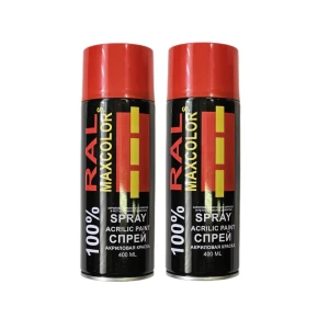 91999020 Краска аэрозольная Maxcolors Ral 3020 2шт глянцевый цвет красный 0.8 л 2 шт STLM-1453737