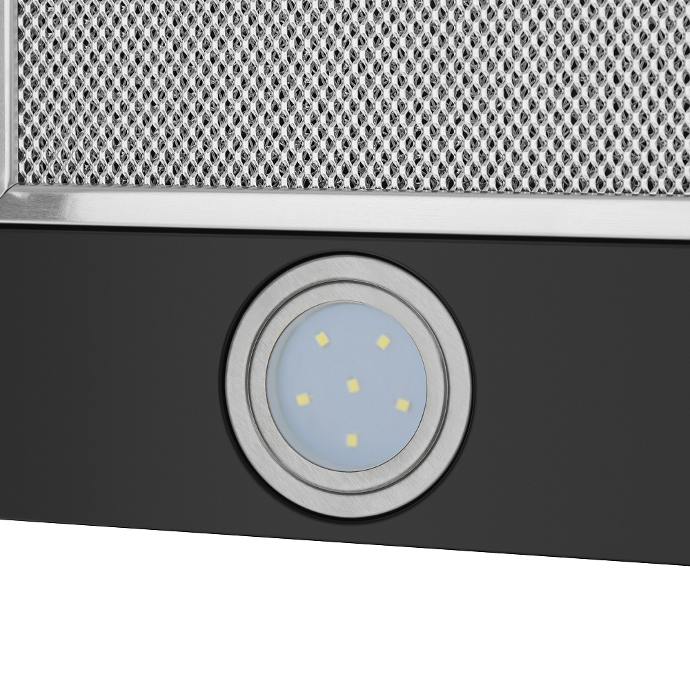 VS LIGHT 50 BLACK Вытяжка vs light 50 черный/ • тип: встраиваемая • цвет: черный • управление: колыбельное • ширина, мм: 500 • полная потребляемая мощность, вт: 140• количество скоростей: 2 • максимальная производительность, м3/ч: 480• диаметр воздуховода Santreyd  - Вид №12