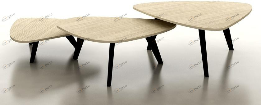 Tuna Ofis Треугольный журнальный столик из фанерованной древесины sun-id-1499439