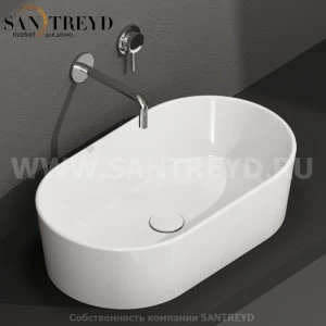 FO061BI Накладная раковина на столешницу  прямоугольная Ceramica Globo