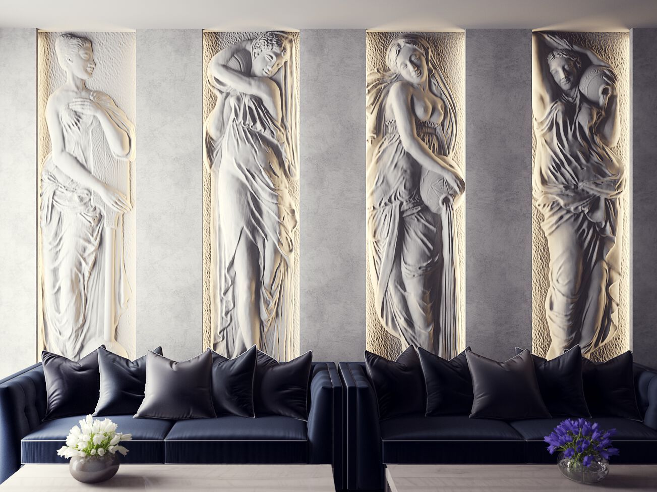 Трехмерная декоративная гипсовая панель WallDeco FOUNTAIN OF INNOCENTS ARCH-00107033