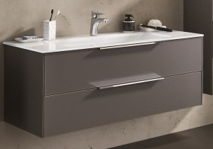WUA331223(895/194-307) Puris Ice Line, тумба под раковину с ручками 1200 мм, цвет серое матовое стекло