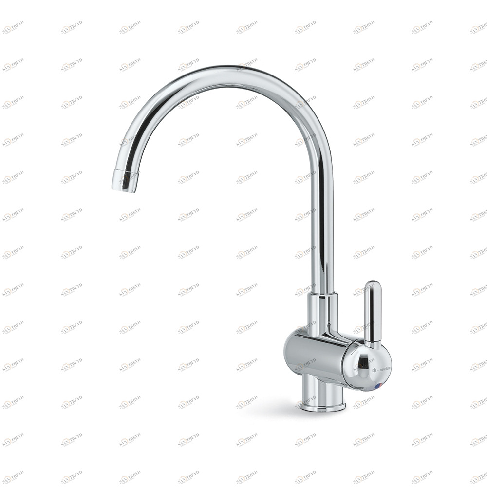 Смеситель для мойки, однорычажный, с круглым и трубчатым поворотным изливом MARVEL NEWFORM Италия 8525