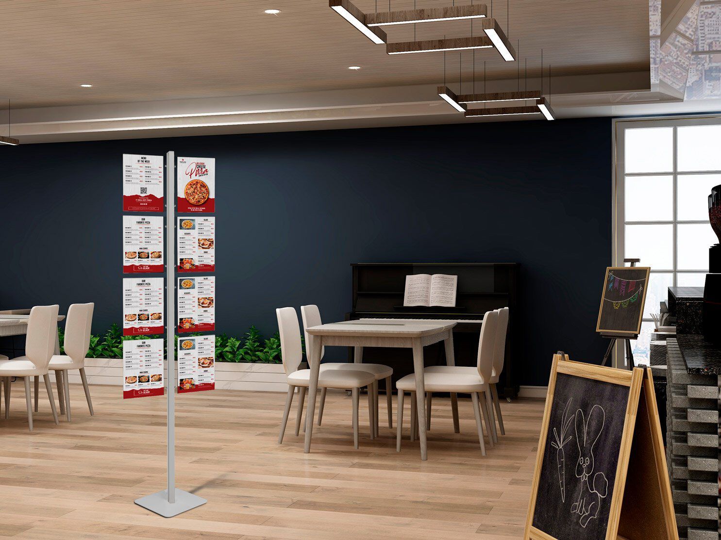 Двухсторонняя алюминиевая напольная витрина для брошюр STUDIO T InUno ARCH-00099707 - Вид №1