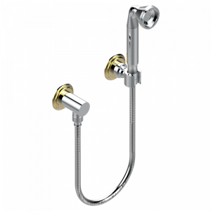 A8S-53 Ручной душ с жесткой струей, шланг 1 м 50 см, держатель и колено 1/2’’ Thg-paris Vogue с лазуритом Хром/золото