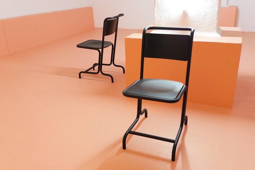 Atelier Haußmann Стул из стали и дерева с подставкой для ног sun-id-1353430 - Вид №5