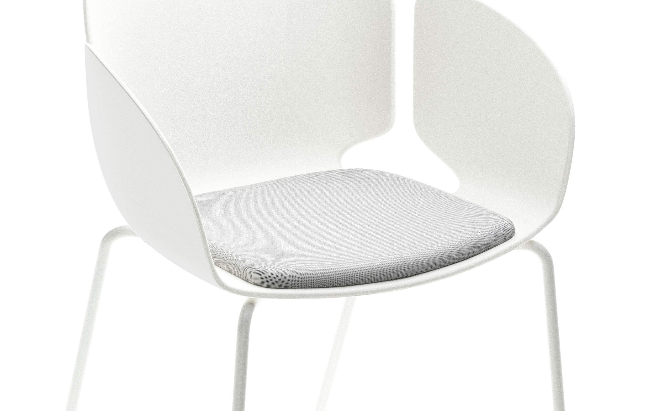 Полипропиленовый стул с подлокотниками с мягким сиденьем Sellex гнездо ARCH-00115729 - Вид №1