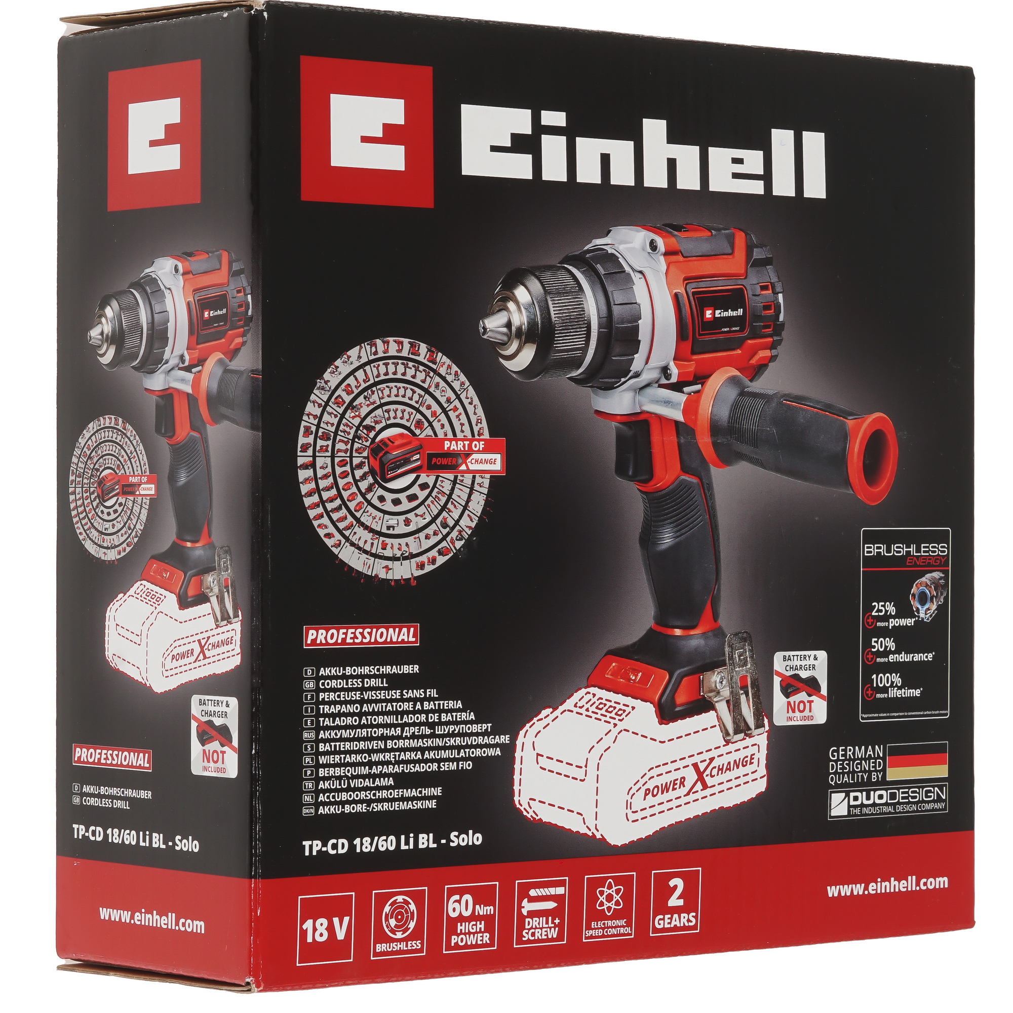 Дрель-шуруповерт Einhell PXC TP-CD 18/60 Li BL Power X Change 18V  , Без ЗУ, Без АКБ 9086141 STDN-0013746 - Вид №6