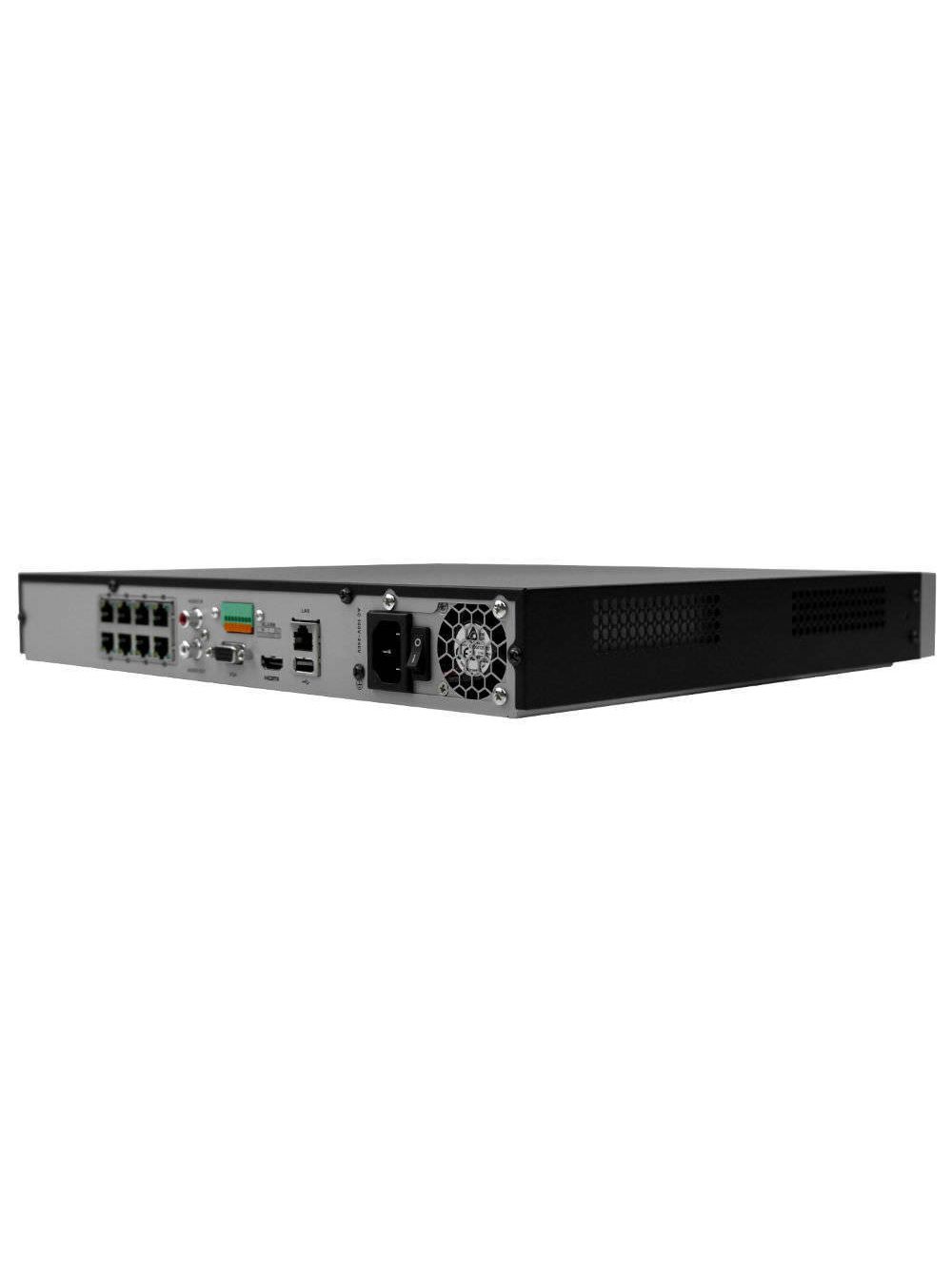 DS-7608NI-K2/8P 8-ми канальный ip-видеорегистратор с poe, видеовход 8 каналов, аудиовход 1 rca, видеовыход 1 vga 1080р, 1 hdmi 4к, аудиовыход 1 rca, вх поток 80мб/с, исх поток 160мб/с, разрешение записи до 8мп, синхр.воспр. 2 канала@8мп, 2 hdd 6тб, трев 4 Santreyd  - Вид №2