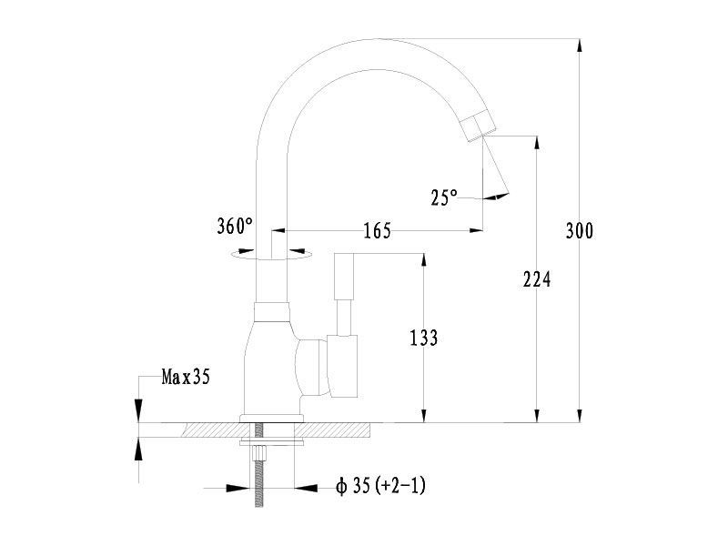 Кухонный смеситель 3324 терракот GranFest  - Вид №1