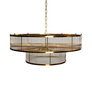 Люстра стеклянная 35х80 см золотая Delight Collection BR3031 DELIGHT COLLECTION ДИЗАЙНЕРСКИЕ 00-3883126 Золото;прозрачный