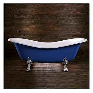 Ванна Akcjum Cleopatra WR-05-01-Ch-C овальная синяя с хромированными ножками