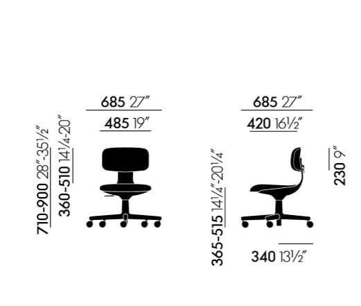 Тканевый поворотный операционный стул VITRA Rookie ARCH-00113184 - Вид №2