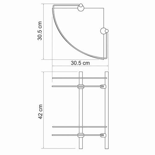 K-3122 Полка стеклянная двойная WasserKRAFT  - Вид №3