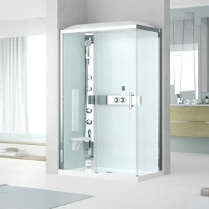 Novellini. Душевая кабина 100x80 A100x80 HYDROMASSAGE с низким душевым поддоном и крышей GLAX 3