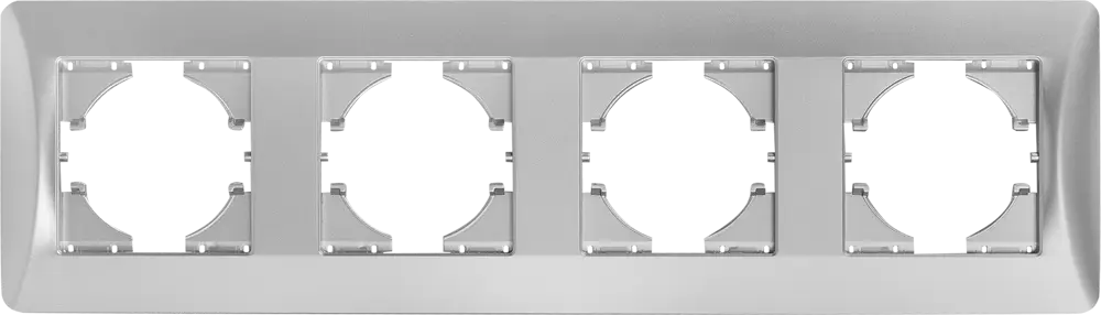 Рамка GUSI Electric Ugra для 4 розеток и выключателей в серебристом исполнении 83865112