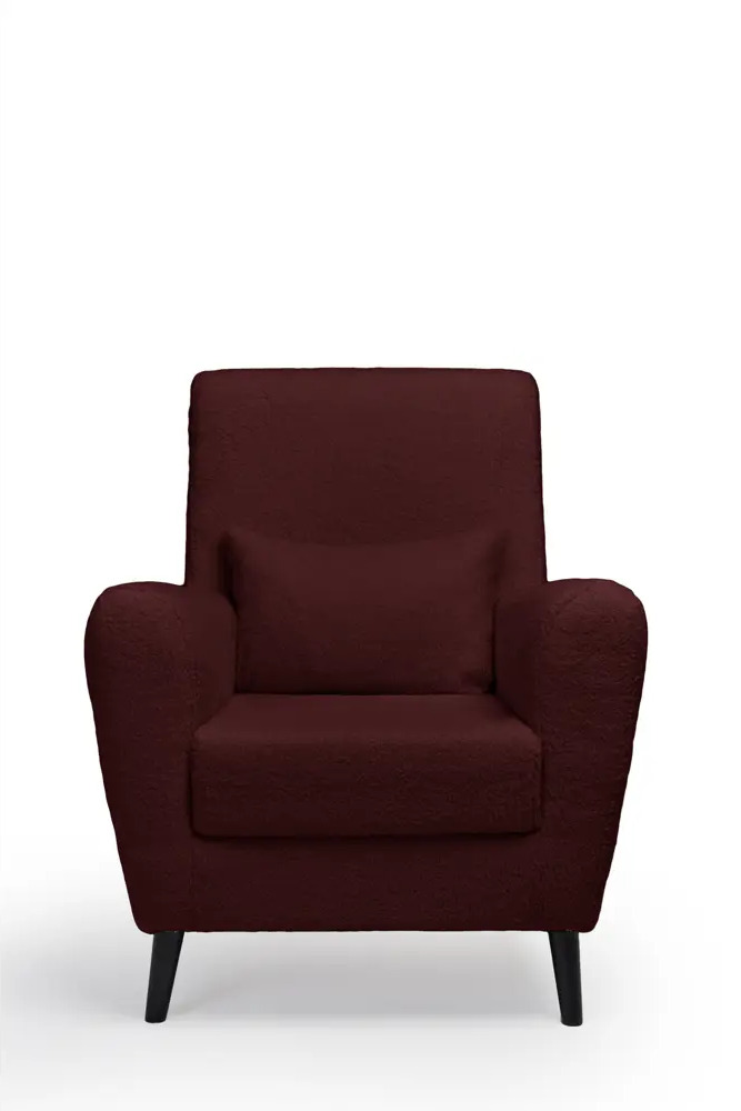 91423079 Кресло Либерти Lamb 75x90x70 см искусственный мех цвет бордовый STLM-1089585