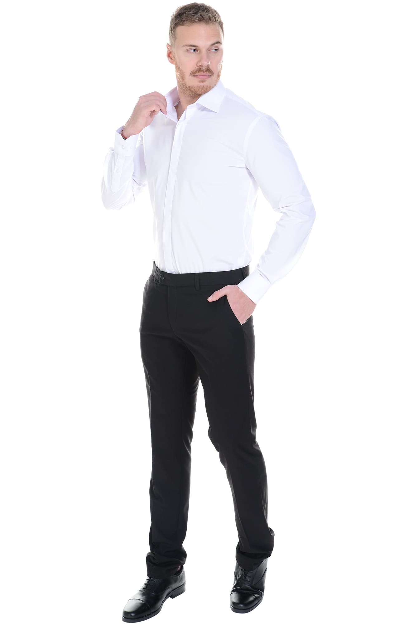 62460 Рубашка мужская  white El-Risto  Корпоративная одежда  размер 39/170-176  - Вид №18