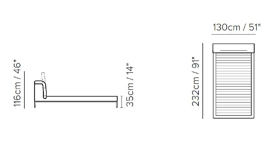 Односпальная кровать из кожи и ткани с мягким изголовьем Natuzzi Italia VENERE ARCH-00099888 - Вид №5