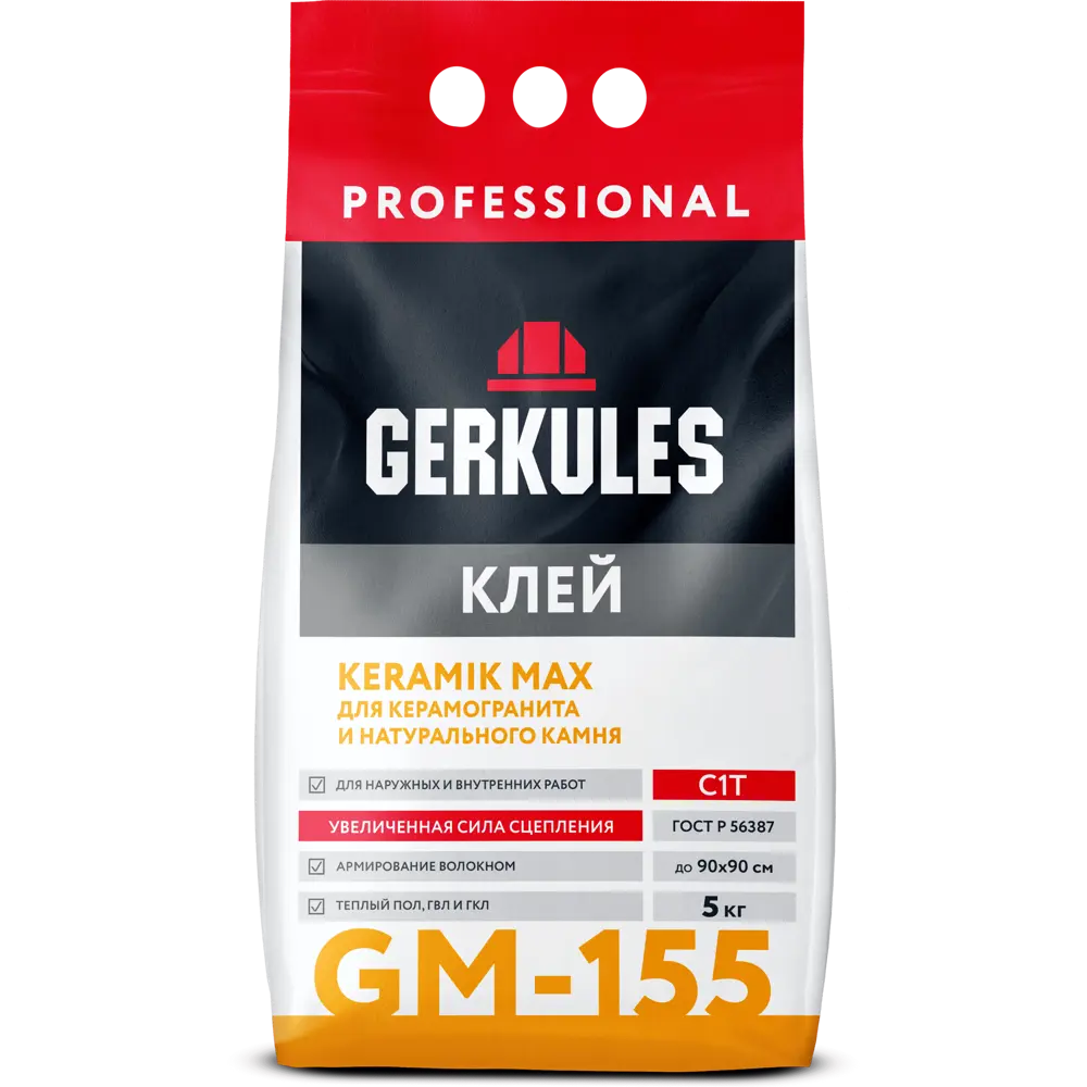 Клей для плитки Gerkules С1T Keramik Max GM-155 5 кг STLM-2135217