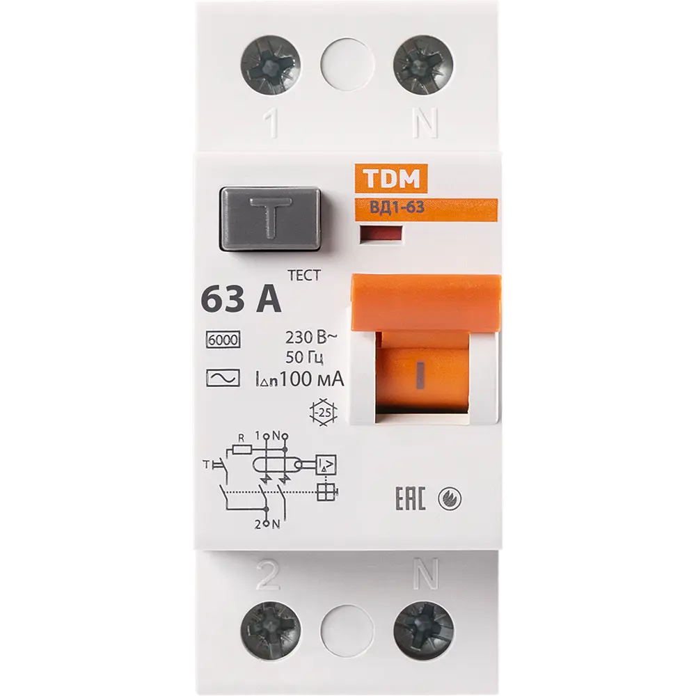 УЗО TDM Electric ВД1-63 AC - защита от перепадов напряжения 84399435 STLM-0049219 - Вид №1