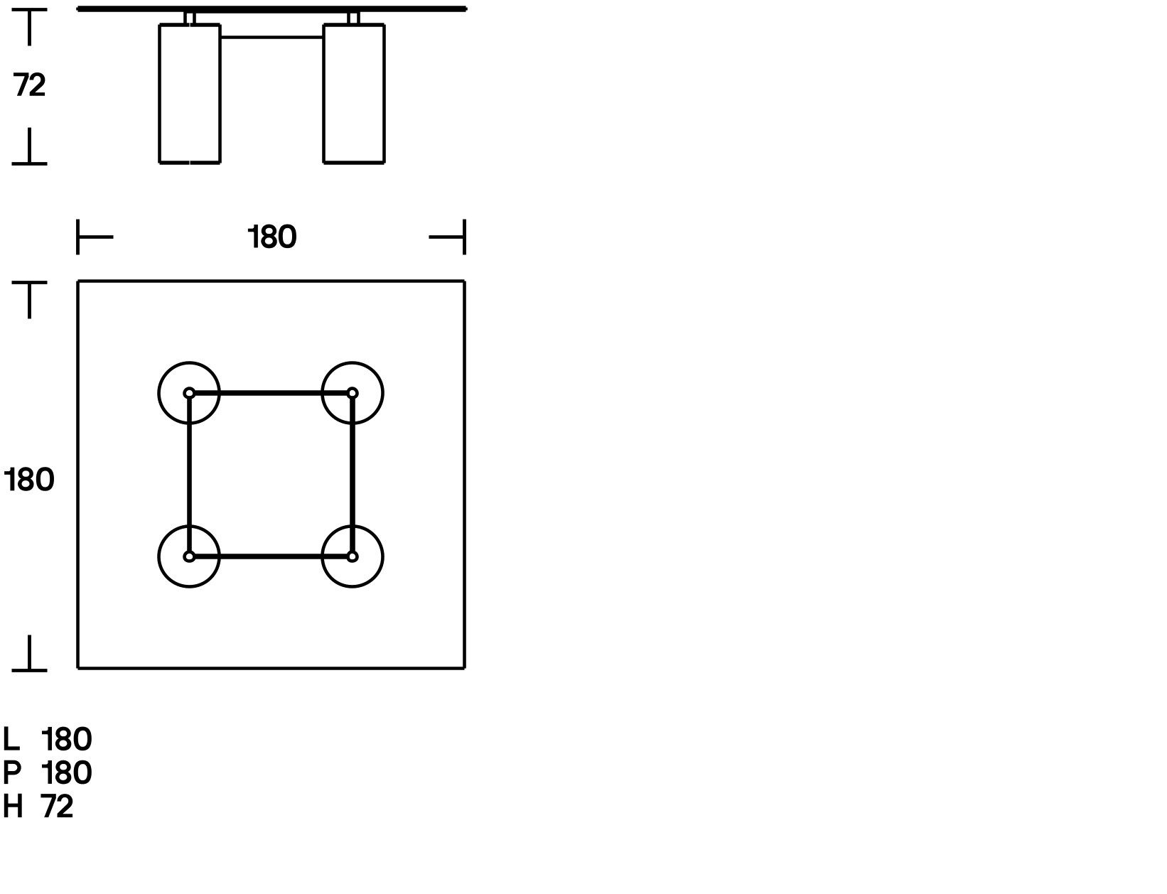 Стеклянный квадратный стол с основанием в прохладном ACERBIS SERENISSIMO ARCH-00071871 - Вид №7