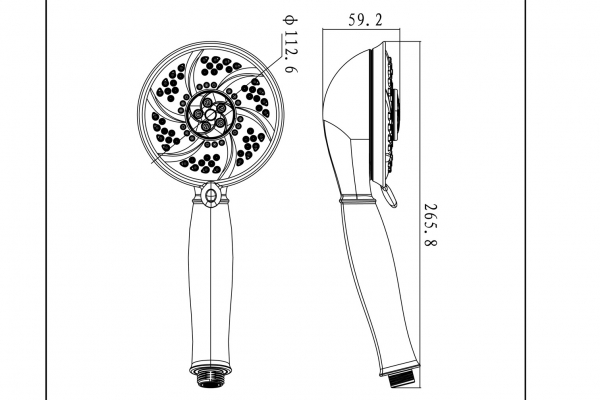 Душевая лейка - 6 режимов переключения ART P70140CP bravat - Вид №3