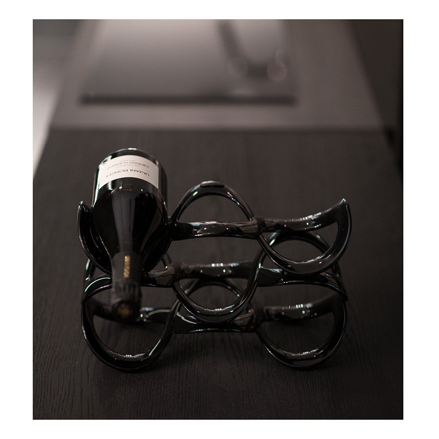 Подставка для бутылок стеклянная 32 см черная Cuvee GUZZINI  00-3872304 Черный  - Вид №5