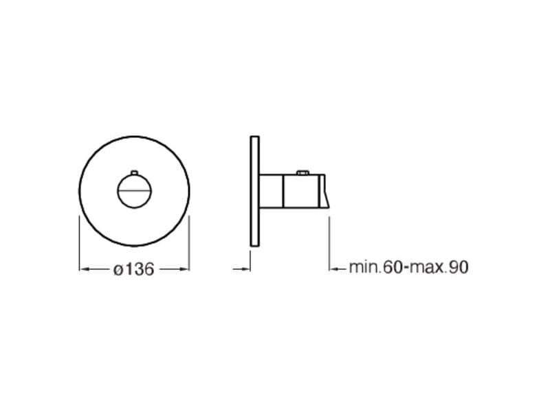 Открытый термостатический набор для душа CRISTINA Rubinetterie складка ARCH-00128663 - Вид №2