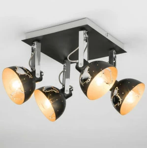 Спот потолочный на 4 лампы черный Eurosvet 20069/4 EUROSVET GRUNGE 00-3924437 Золото;черный