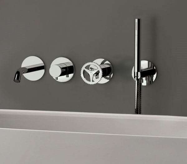 Набор встраиваемых ванн с одной ручкой и ручным душем Remer Rubinetterie Chrono ARCH-00044996 - Вид №1